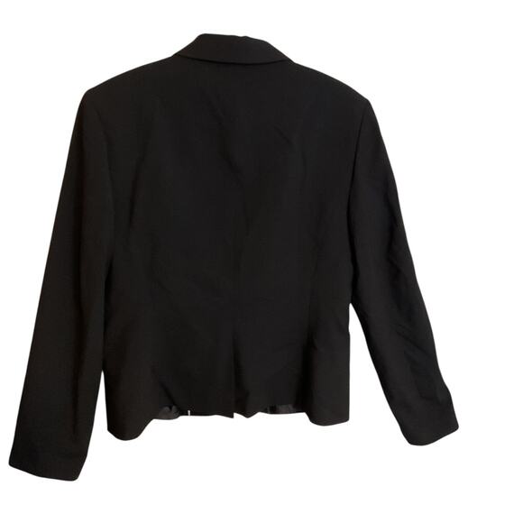 CALVIN KLEIN Blazer Jacket Women's Size 10 Black Lined Stretch 2 Buttons - Picture 8 of 10